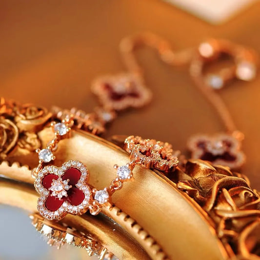 Scarlet Clover Charm Bracelets