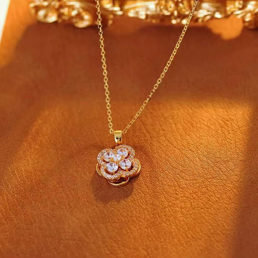 Rotatable Flower Necklace